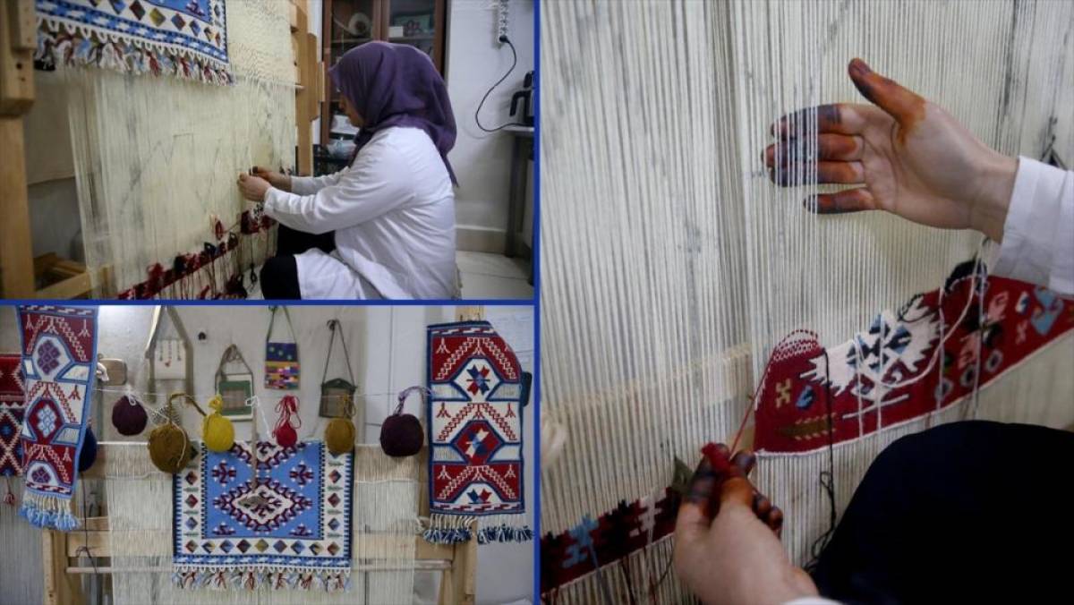 Tarihi Sarız kilimi unutulmaması için dokunup arşivleniyor