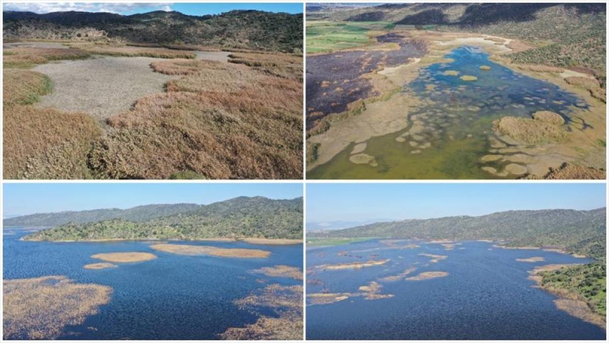 Kış yağışları Aydın'daki Azap G&ouml;l&uuml;'ne can verdi