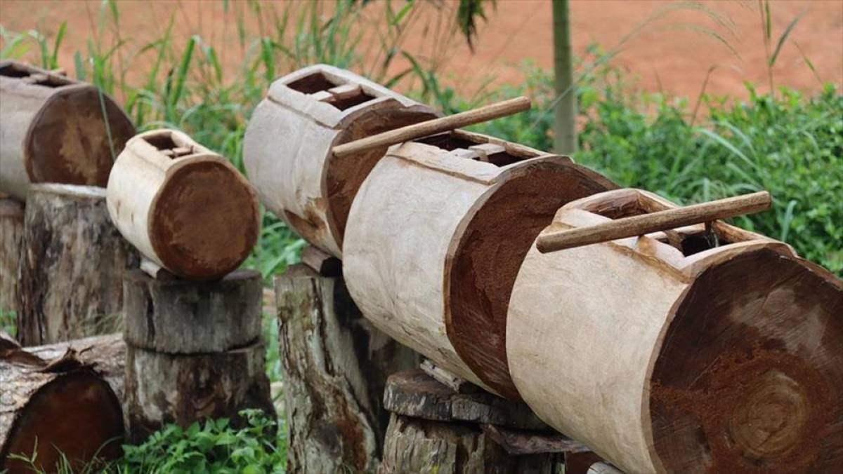 Kamerun'da asırlar boyunca iletişim için kullanılan vurmalı çalgı: "Tam-tam"