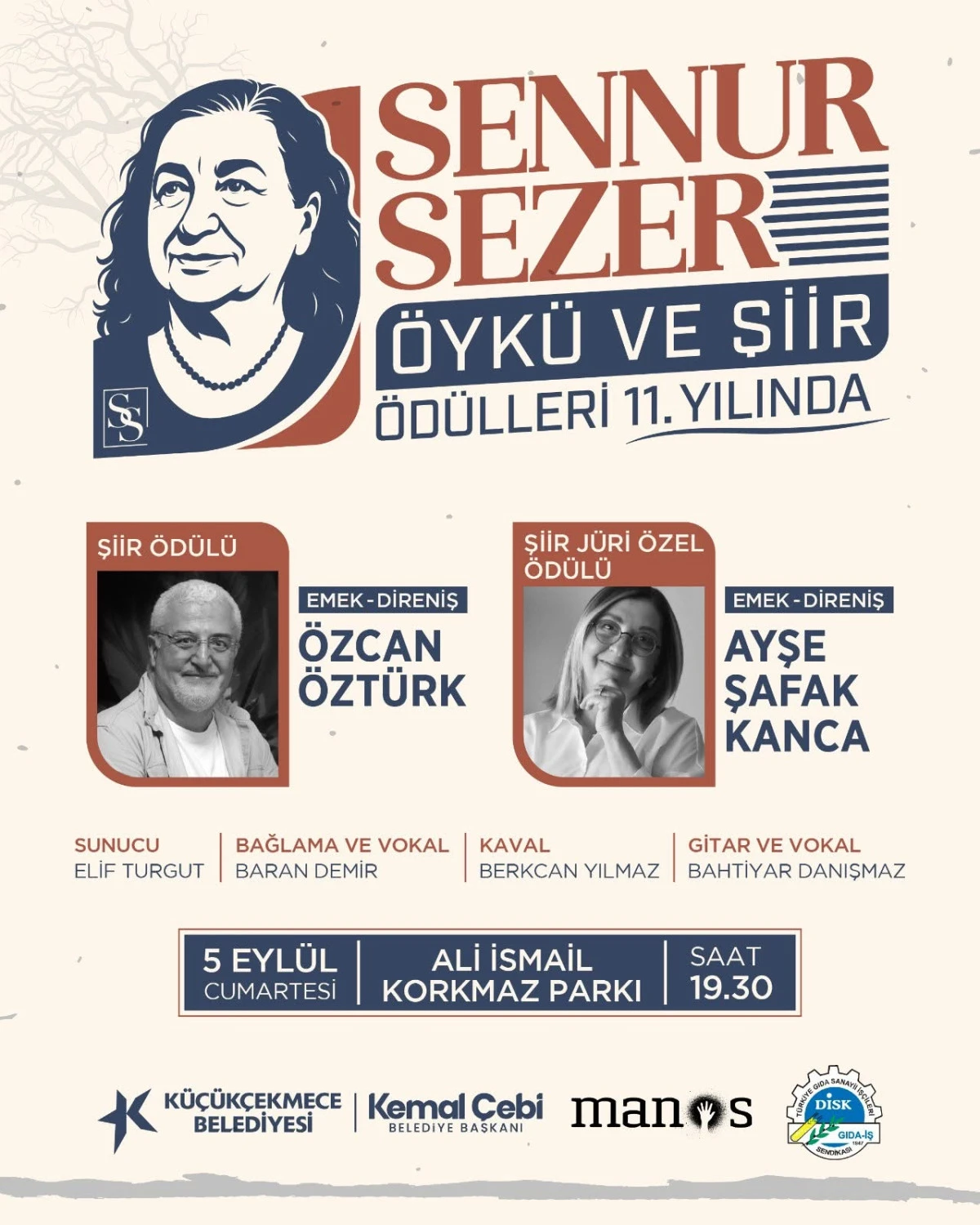 &Ouml;zcan &Ouml;zt&uuml;rk&rsquo;e Sennur Sezer Şiir &Ouml;d&uuml;l&uuml;