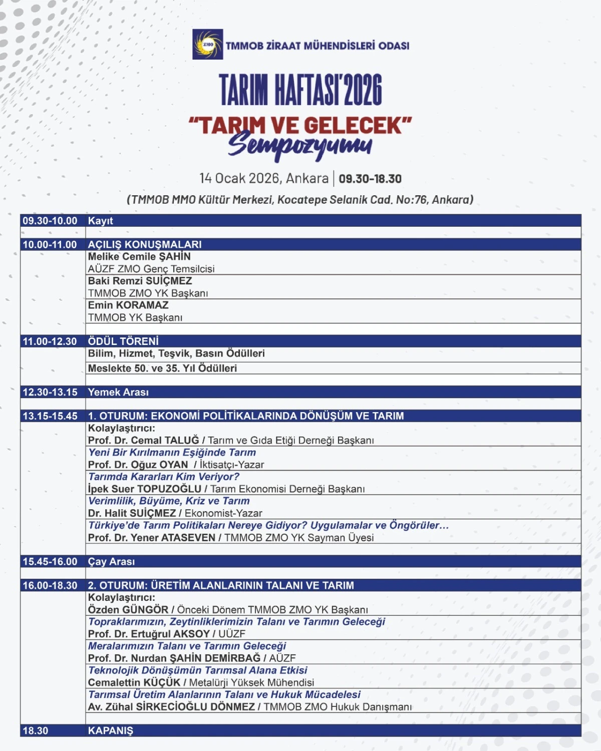"Tarım ve Gelecek" Sempozyumu