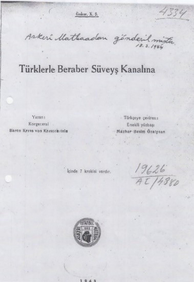 von Kressenstein, Türklerle Beraber Süveyş Kanalına